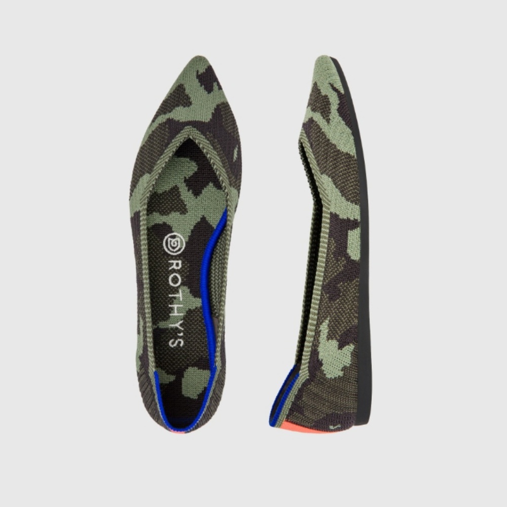 Green Camo pointed Rothy's